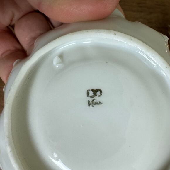 Vintage Porcelain‎ Gold 2 Tea cup & saucer Set MINI Children's or demitasse - Picture 12 of 14